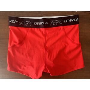 Tiger Friday Boxer Style Shorts Adult Size Large NWOT Red J